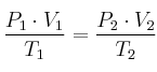 \frac{P_1\cdot V_1}{T_1} = \frac{P_2\cdot V_2}{T_2}