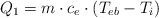 Q_1 = m\cdot c_e\cdot (T_{eb} - T_i)