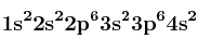 \bf 1s^22s^22p^63s^23p^64s^2