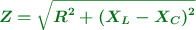 \color[RGB]{2,112,20}{\bm{Z = \sqrt{R^2 + (X_L - X_C)^2}}}