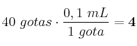 40\ gotas\cdot \frac{0,1\ mL}{1\ gota} = \bf 4\mL
