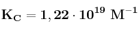 \bf K_C = 1,22\cdot 10^{19}\ M^{-1}