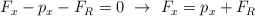 F_x - p_x - F_R = 0\ \to\ F_x = p_x + F_R