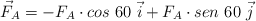 \vec{F}_A = -F_A\cdot cos\ 60\ \vec{i} + F_A\cdot sen\ 60\ \vec{j}