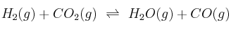 H_2(g) + CO_2(g)\ \rightleftharpoons\ H_2O(g) + CO(g)