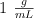 1\ \textstyle{g\over  mL}