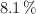 8.1\%