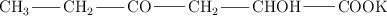 \chemfig{CH_3-CH_2-CO-CH_2-CHOH-COOK}
