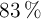 83\ \%