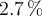 2.7\%