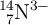 \ce{^{14}_7N^{3-}}