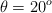 \theta = 20^o