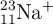 \ce{^{23}_{11}Na^{+}}
