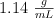 1.14\ \textstyle{g\over mL}