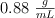 0.88\ \textstyle{g\over mL}