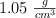 1.05 \ \textstyle{g\over cm^3}