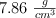 7.86\ \textstyle{g\over cm^3}