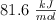 81.6\ \textstyle{kJ\over mol}