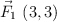 \vec F_1\ (3,3)