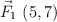\vec F_1\ (5,7)