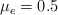 \mu_e  = 0.5