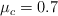 \mu_c = 0.7