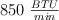 850\ \textstyle{BTU\over min}