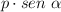 p\cdot  sen\ \alpha