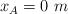 x_A = 0\ m