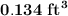 \bf{0.134\ ft^3}