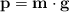 \bf p  = m\cdot g