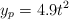 y_p = 4.9t^2