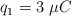 q_1 = 3\ \mu C