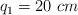 q_1 = 20\ cm