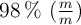 98\ \%\ (\textstyle{m\over m})