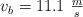 v_b = 11.1\ \textstyle{m\over s}