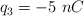 q_3 = -5\ nC