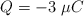 Q = - 3 \ \mu C