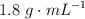 1.8\ g\cdot mL^{-1}