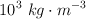 10^3\  kg\cdot m^{-3}