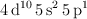 \ce{4d^{10} 5s^2 5p^1}