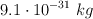 9.1\cdot 10^{-31}\ kg