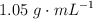 1.05\ g\cdot mL^{-1}
