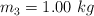 m_3 = 1.00\ kg