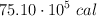 75.10\cdot 10^5\ cal