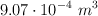 9.07\cdot 10^{-4}\ m^3